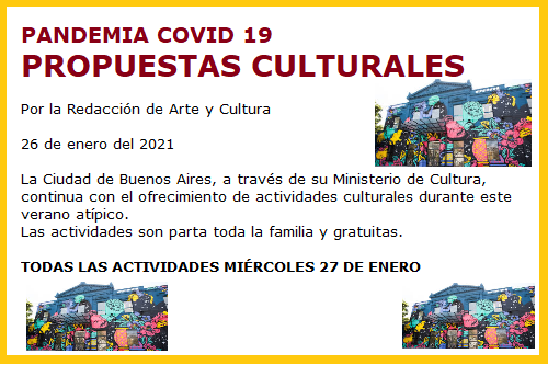 PROPUESTAS CULTURALES ENERO